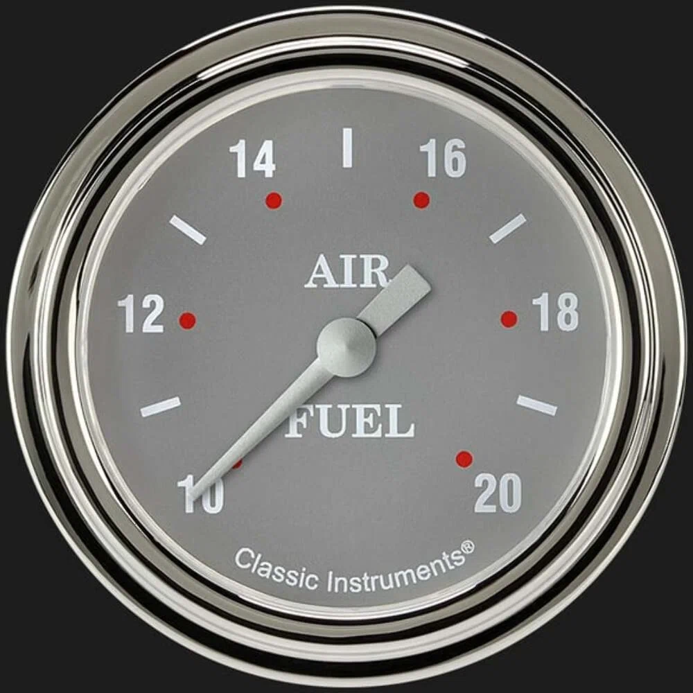Silver Gray 2 5_8_ Air Fuel Ratio Gauge SG394SLF